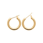 Boucles d'oreilles créoles Jersey rondes plaquées or 3 microns