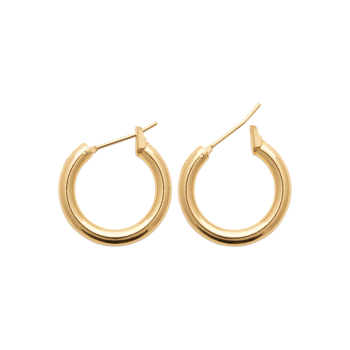 Boucles d'oreilles créoles Jersey rondes plaquées or 3 microns