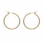 Boucles d'oreilles créoles Kerguelen rondes 3 cm plaque or 3 microns