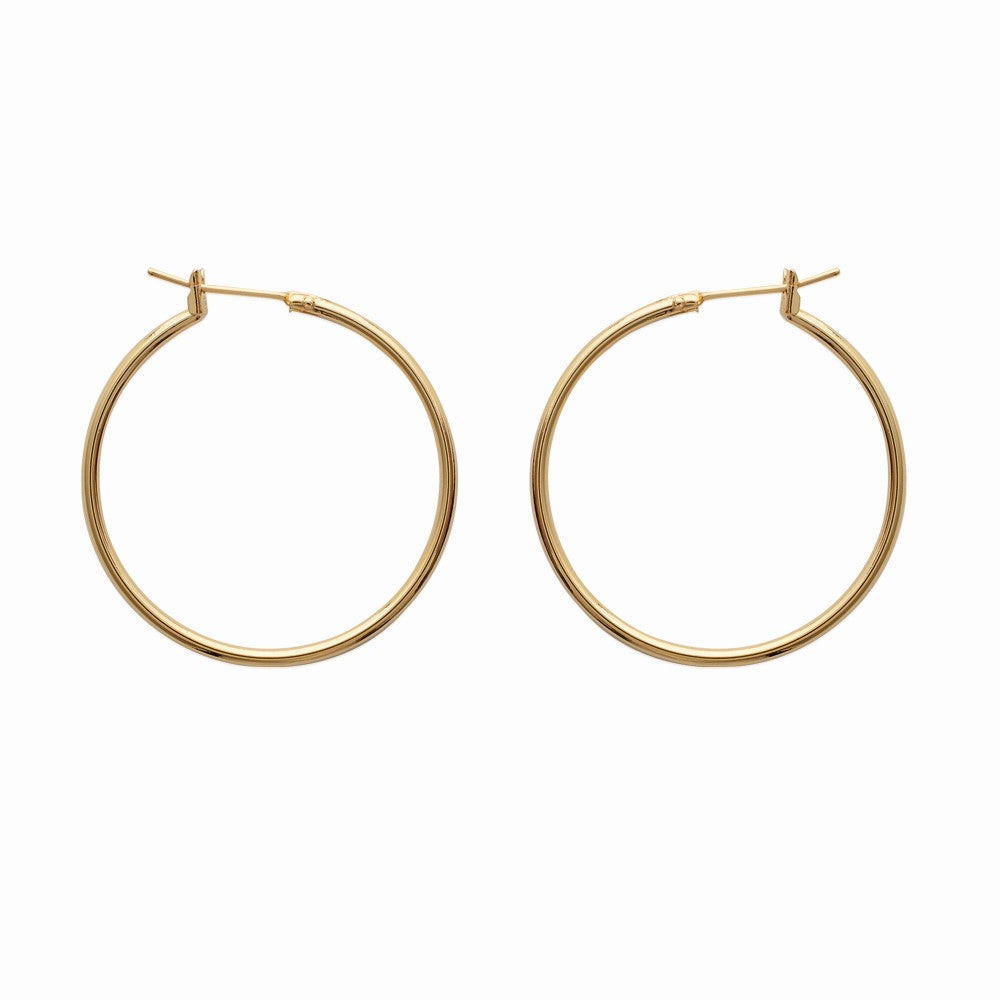 Boucles d'oreilles créoles Kerguelen rondes 3 cm plaque or 3 microns