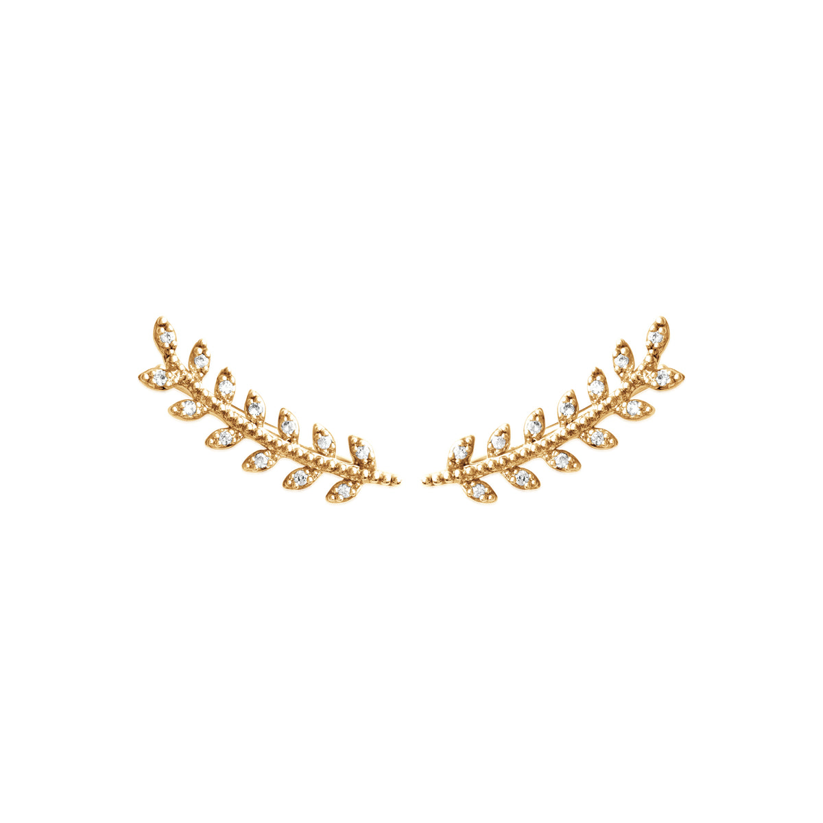  Boucles d'oreilles montantes Ischia plaquées or 3 microns oxydes de zirconium forme épi