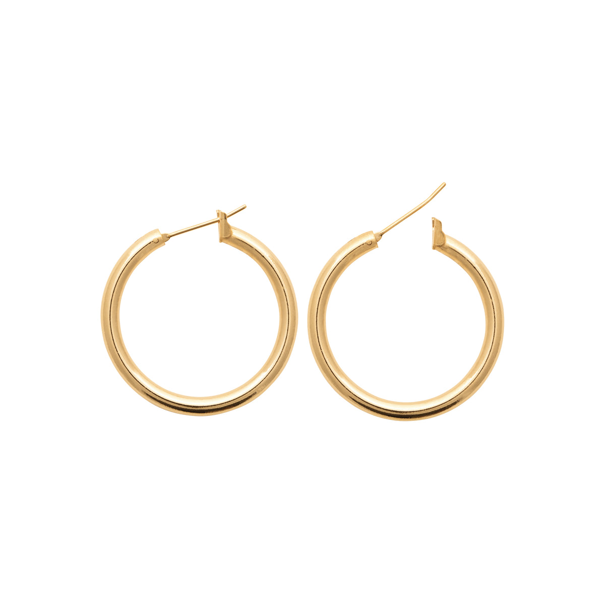 Boucles d'oreilles créoles Guernesey rondes plaquées or 3 microns