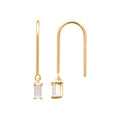 Boucles d’oreilles pendantes Singapour en plaqué or 3 microns avec oxyde de zirconium rectangulaire brillant 