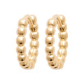 Boucles d’oreilles petites créoles Santorin en plaqué or 3 microns avec billes