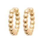 Boucles d’oreilles petites créoles Santorin en plaqué or 3 microns avec billes