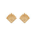 Boucles d'oreilles puces Mayotte plaqué or 3 microns motif coquillage 