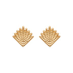 Boucles d'oreilles puces Mayotte plaqué or 3 microns motif coquillage 