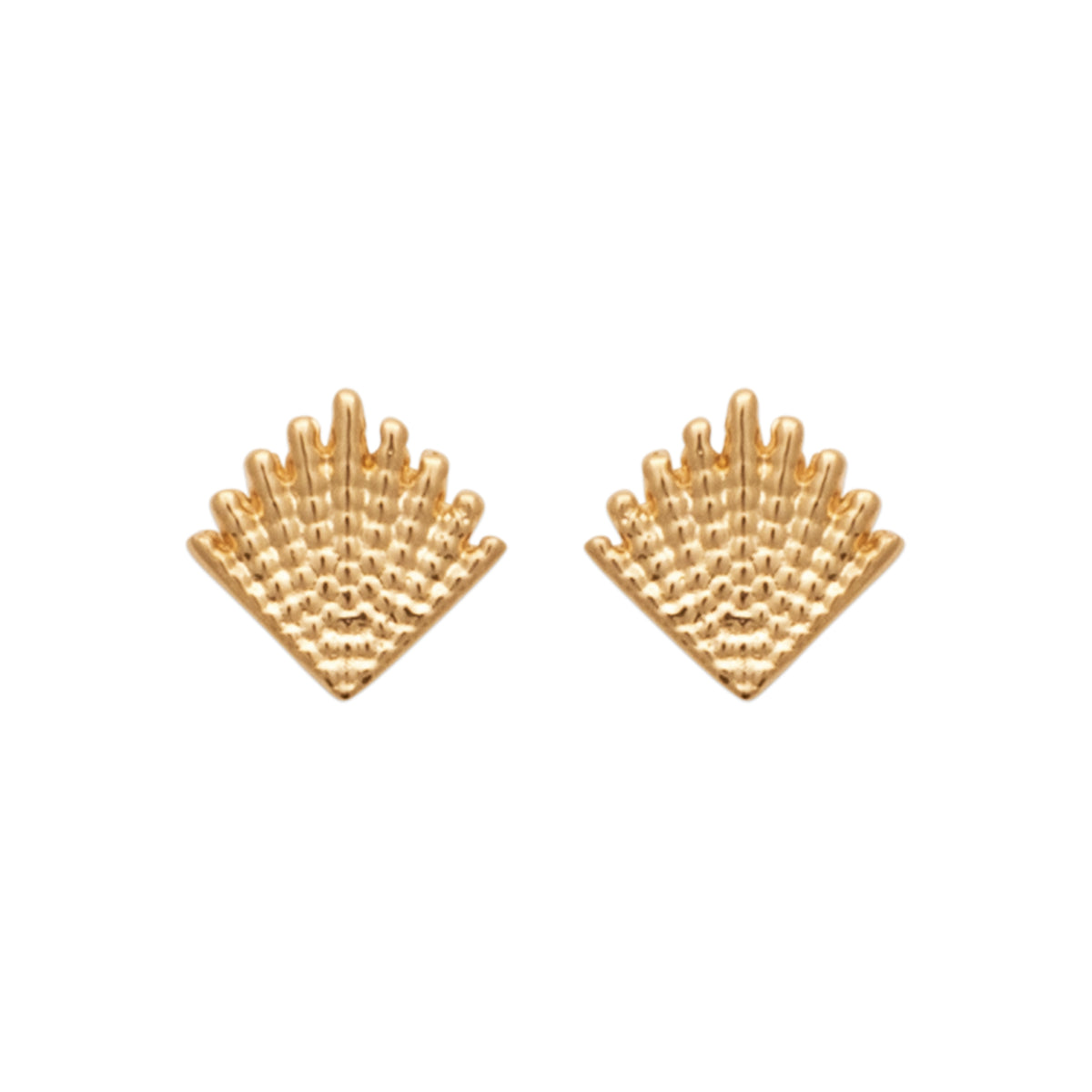 Boucles d'oreilles puces Mayotte plaqué or 3 microns motif coquillage 