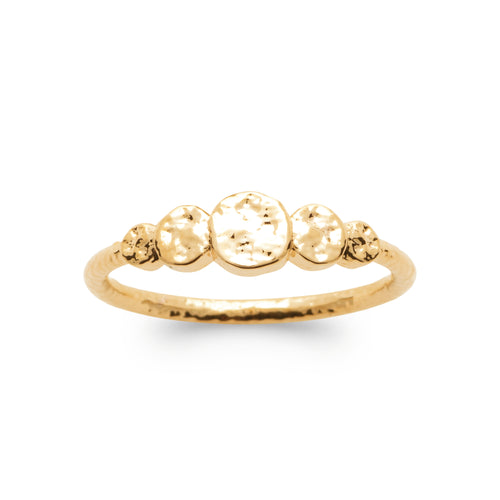 Bague Aruba plaqué or 3 microns avec petites pièces martelées