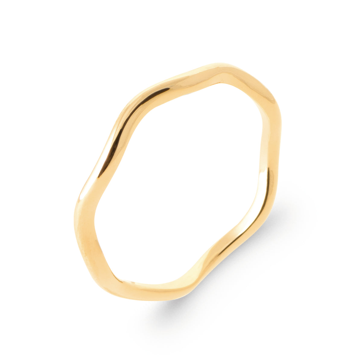 Bague Capri plaquée or 3 microns anneau ondulé