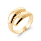 Bague Java plaquée or 3 microns formée de 2 gouttes entrecroisées