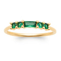 Bague Monte Cristo plaquée or 3 microns oxydes de zirconium verts, détail