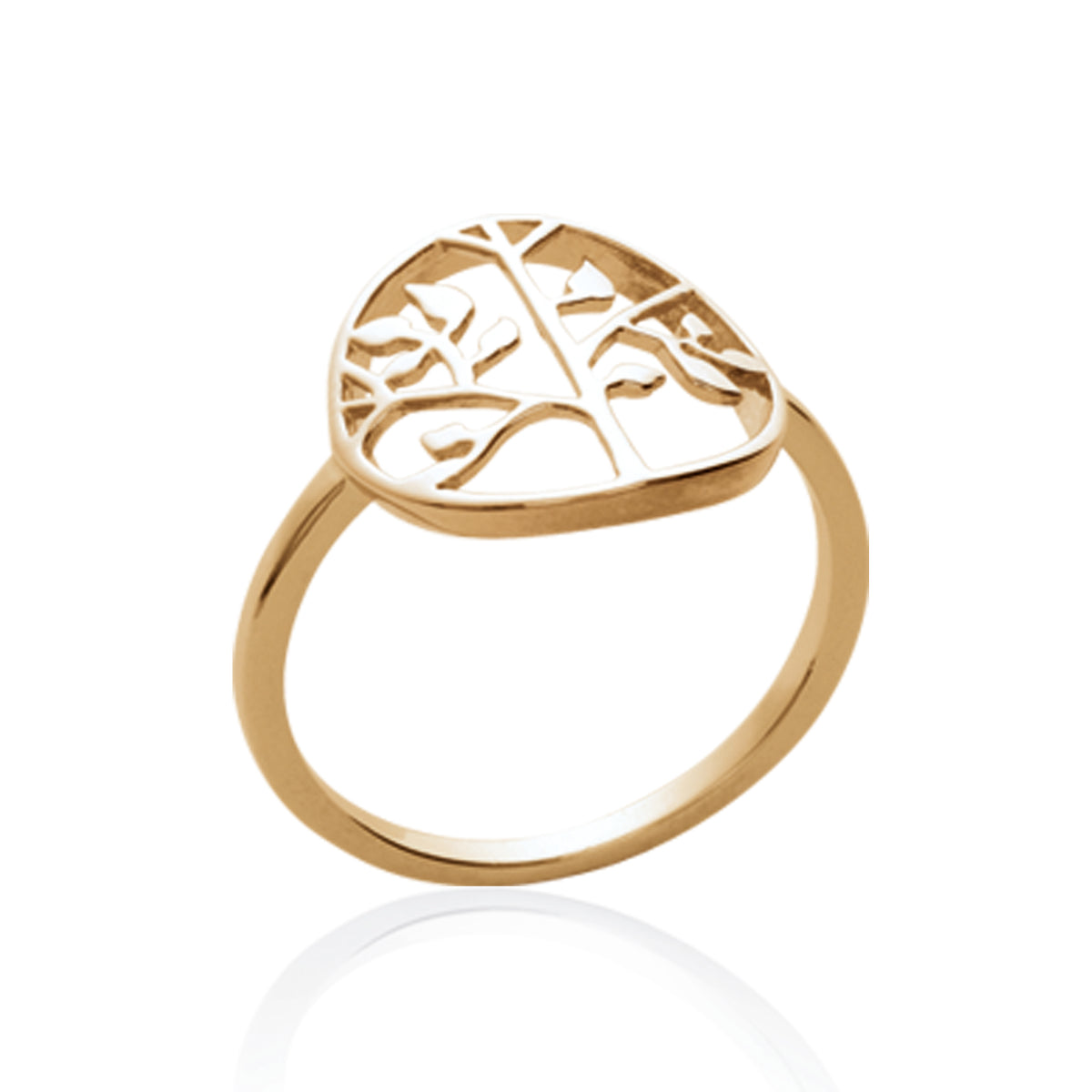 Bague Waikiki plaqué or 3 microns avec arbre de vie, détail