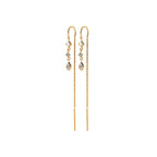 Boucles d'oreilles Futuna chaînettes plaquées or et oxydes de zirconium