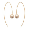 Boucles d'oreilles Panama plaquées or 3 microns perles imitation sur tige