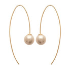 Boucles d'oreilles Panama plaquées or 3 microns perles imitation sur tige