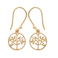 Boucles d'oreilles Waikiki plaquées or 3 microns motif arbre de vie