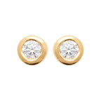 Boucles d'oreilles puces Ibiza plaquées or 3 microns et oxyde de zirconium
