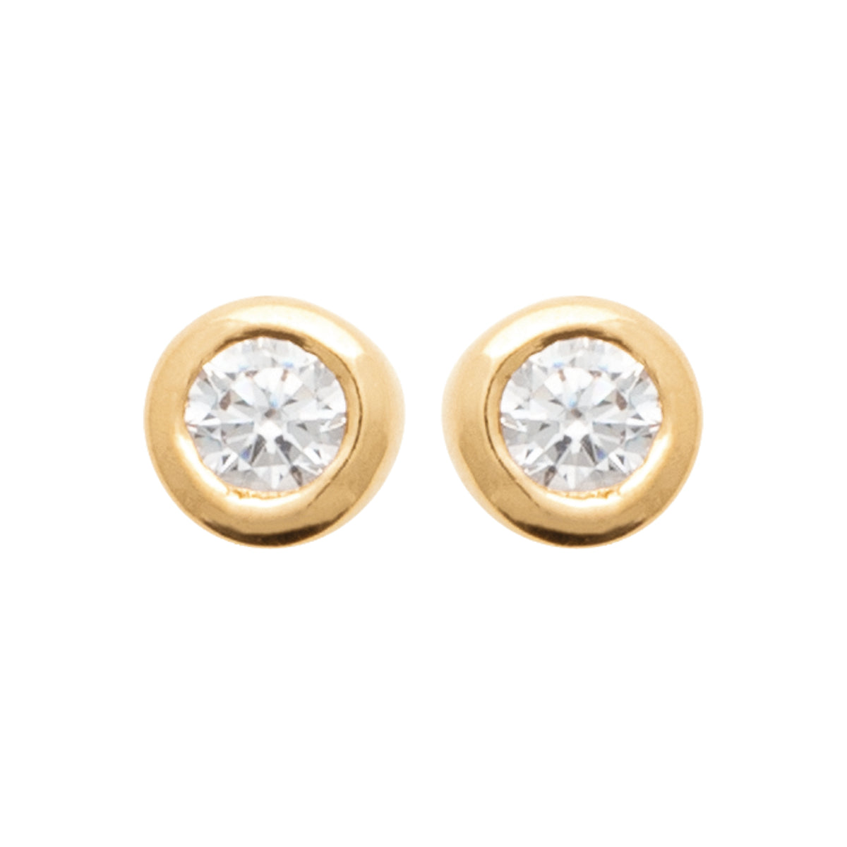 Boucles d'oreilles puces Ibiza plaquées or 3 microns et oxyde de zirconium