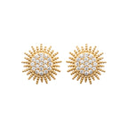 Boucles d'oreilles puces Malte plaquées or 3 microns et oxydes de zirconium