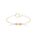 Bracelet chaînette Capri plaqué or 3 microns avec 2 anneaux entrelacés