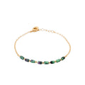 Bracelet chaînette Guadeloupe plaqué or 3 microns avec pierres fines rubis zoisites vertes