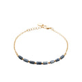 Bracelet chaînette Martinique plaqué or 3 microns avec pierres sodalites bleues