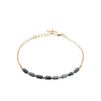 Bracelet chaînette Martinique plaqué or 3 microns avec pierres sodalites bleues