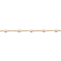 Bracelet chaînette Panama plaqué or 3 microns perles, détail
