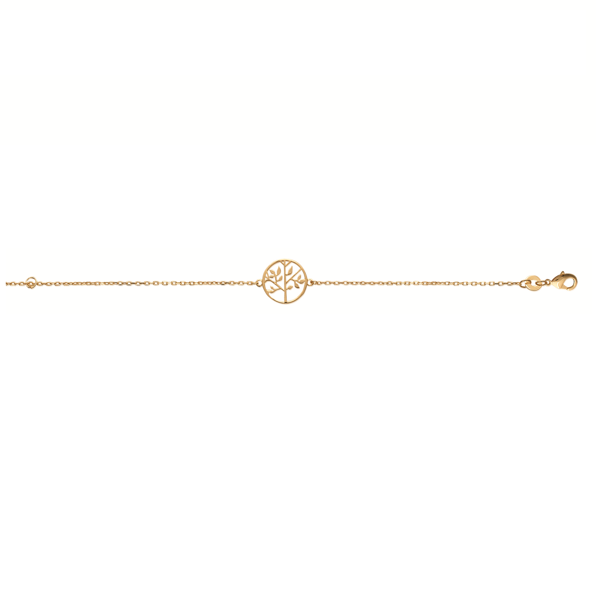 Bracelet Waikiki plaqué or 3 microns, chaînette avec motif arbre de vie, détail