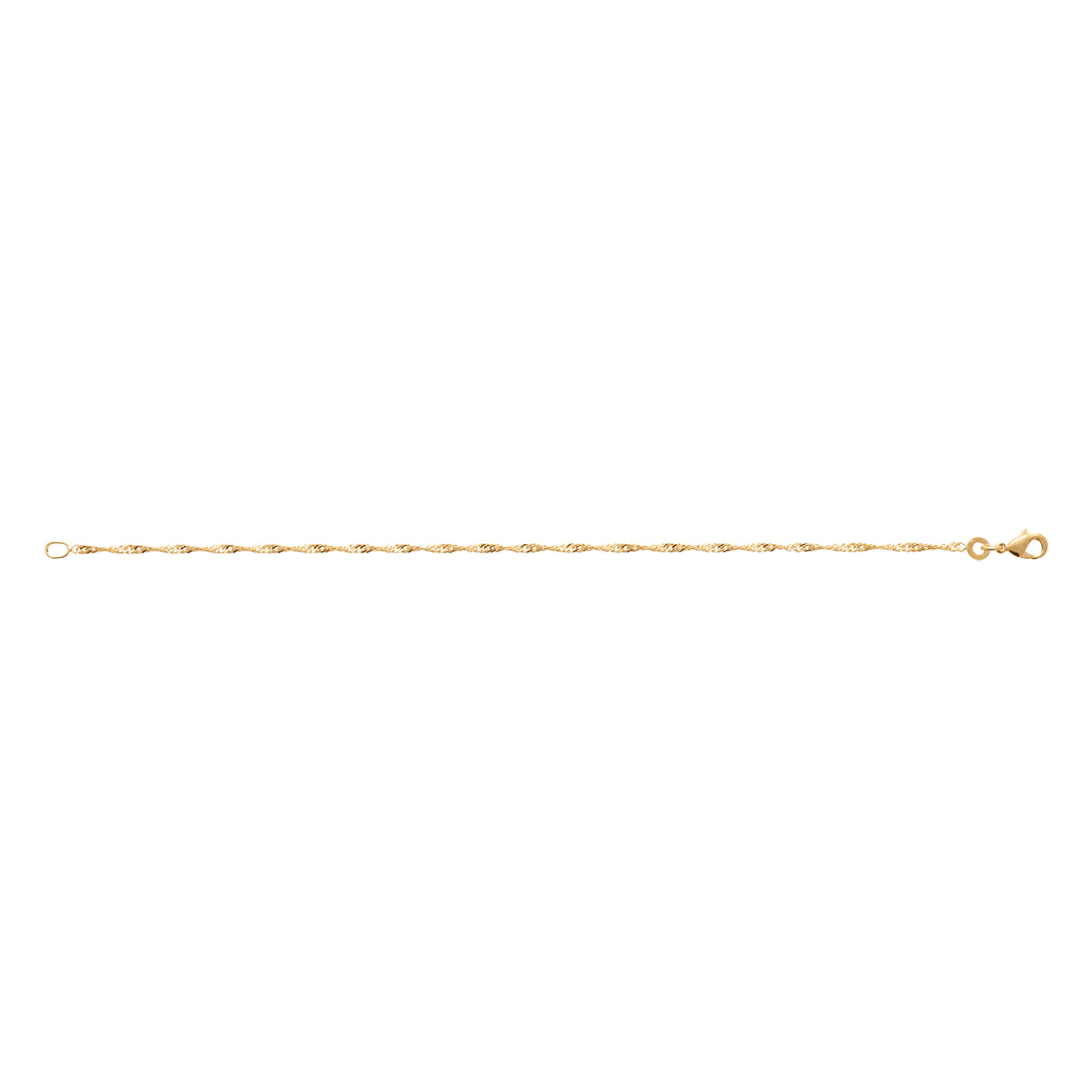 Bracelet chaînette Eleuthera plaqué or 3 microns effet torsadé