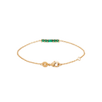 Bracelet Monte Cristo plaqué or 3 microns et oxydes de zirconium verts