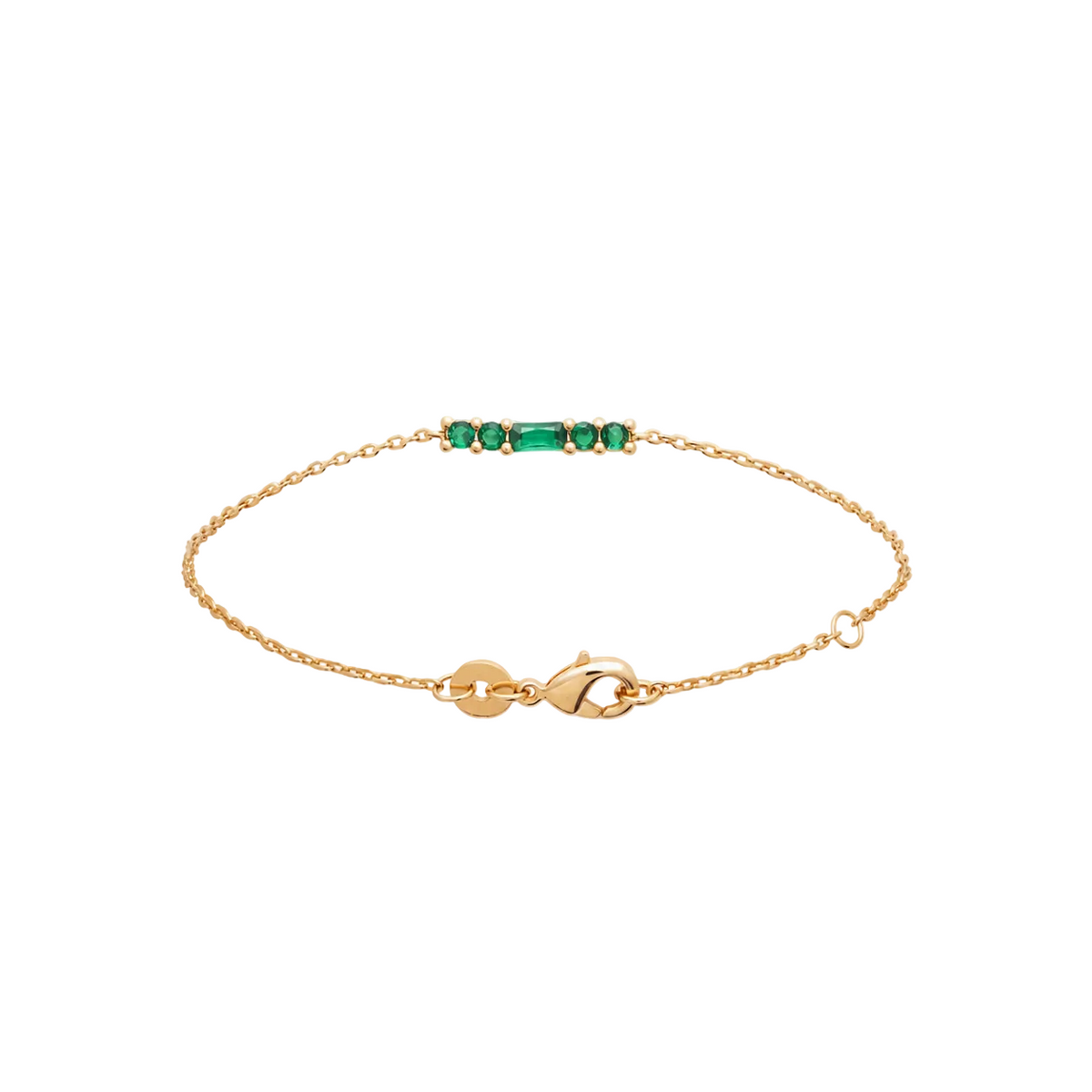 Bracelet Monte Cristo plaqué or 3 microns et oxydes de zirconium verts