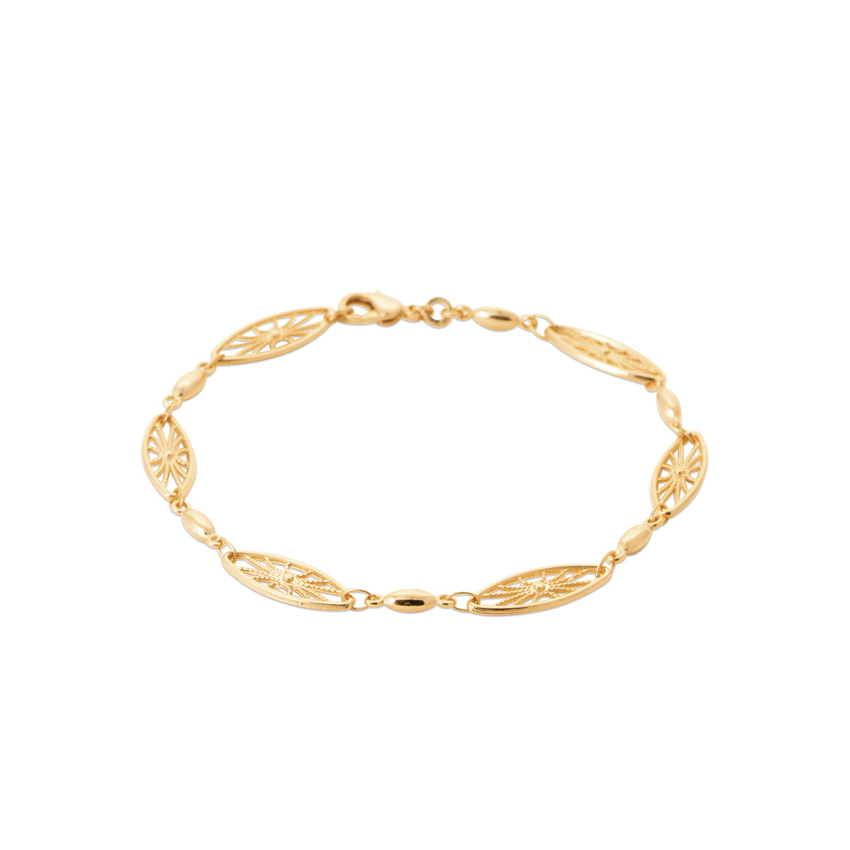 Bracelet Moorea plaqué or 3 microns motif solaire