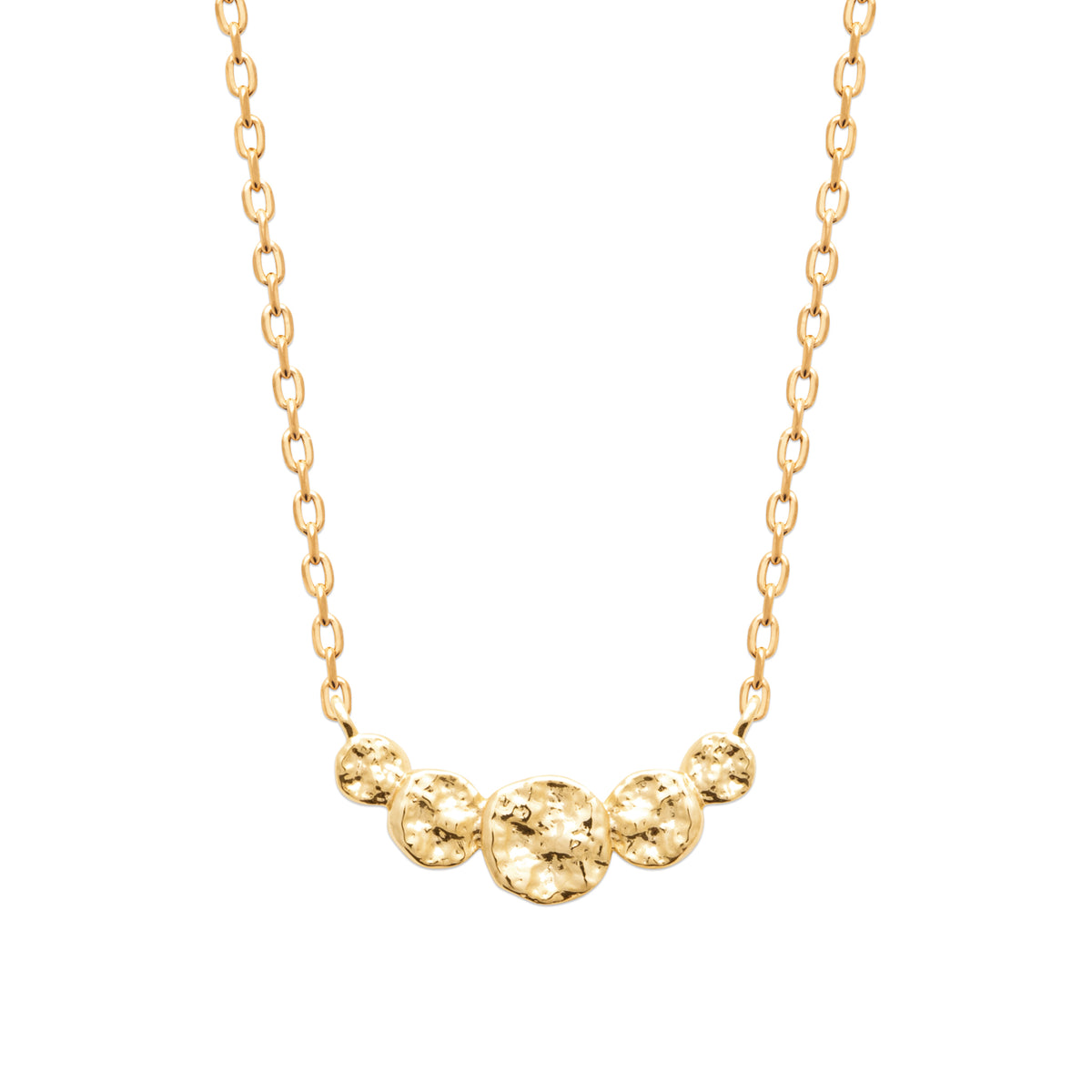 Collier Aruba ouvert plaqué or 3 microns motif pièces martelées