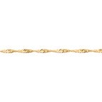 Collier chaînette Eleuthera plaqué or 3 microns effet torsadé, existe en 4 tailles, détail 