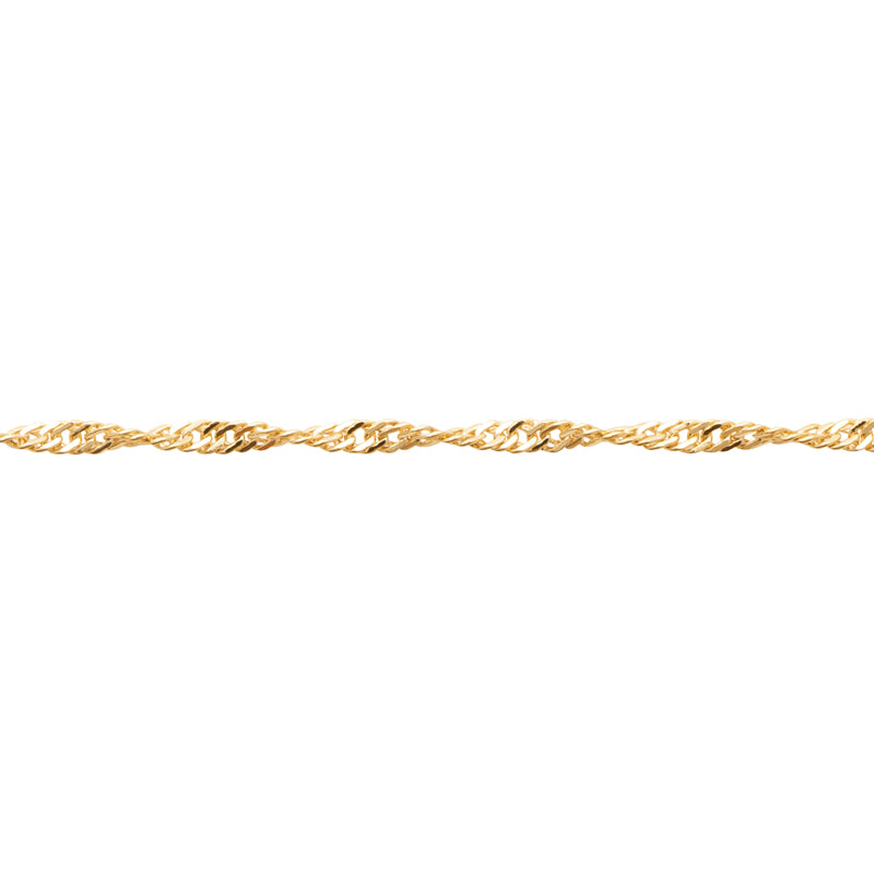 Collier chaînette Eleuthera plaqué or 3 microns effet torsadé, existe en 4 tailles, détail 