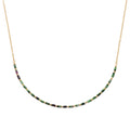 Collier Guadeloupe plaqué or 3 microns avec pierres fines rubis zoisites vertes