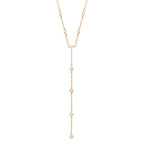 Collier Ibiza plaqué or 3 microns avec oxydes de zirconium, en forme de Y