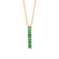 Collier Monte Cristo plaqué or 3 microns pendentif oxydes de zirconium verts, détail