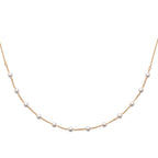 Collier Panama plaqué or 3 microns et perles d'imitation