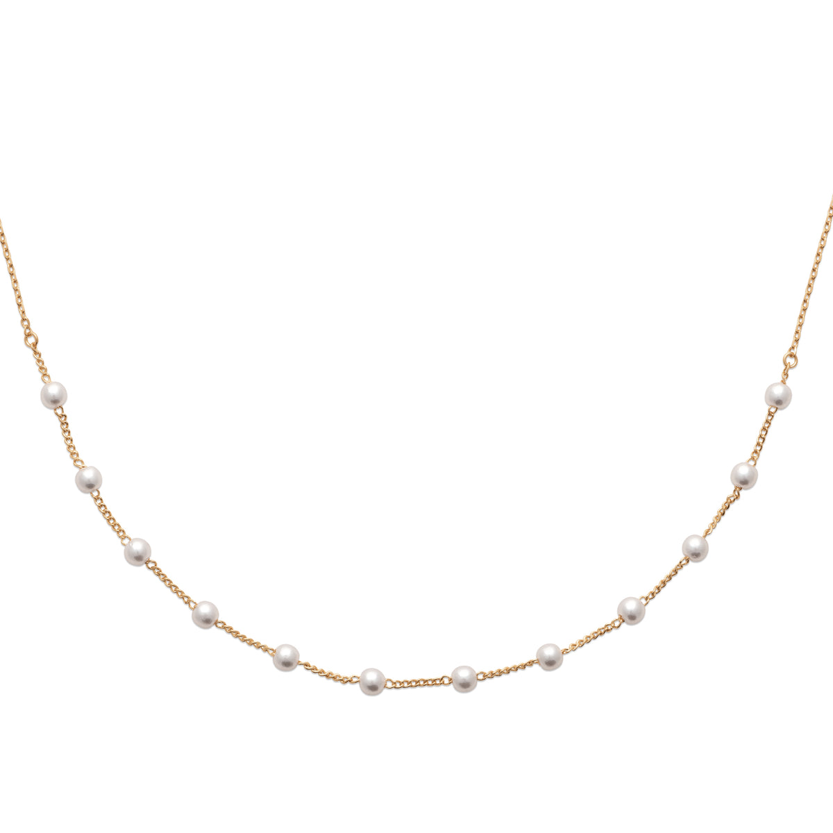 Collier Panama plaqué or 3 microns et perles d'imitation