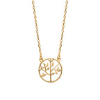 Collier Waikiki plaqué or 3  microns et pendentif arbre de vie, détail
